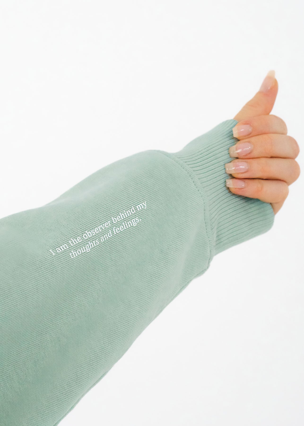 "SELF CONSCIOUS" Organic Sweater Aloe