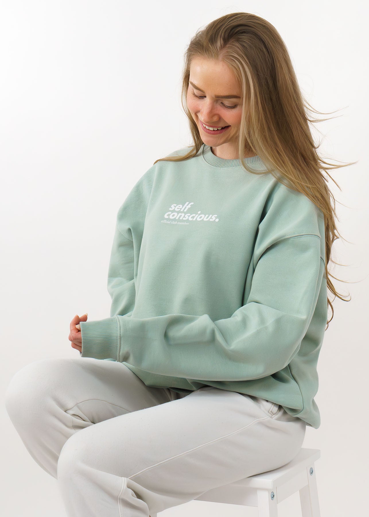 "SELF CONSCIOUS" Organic Sweater Aloe