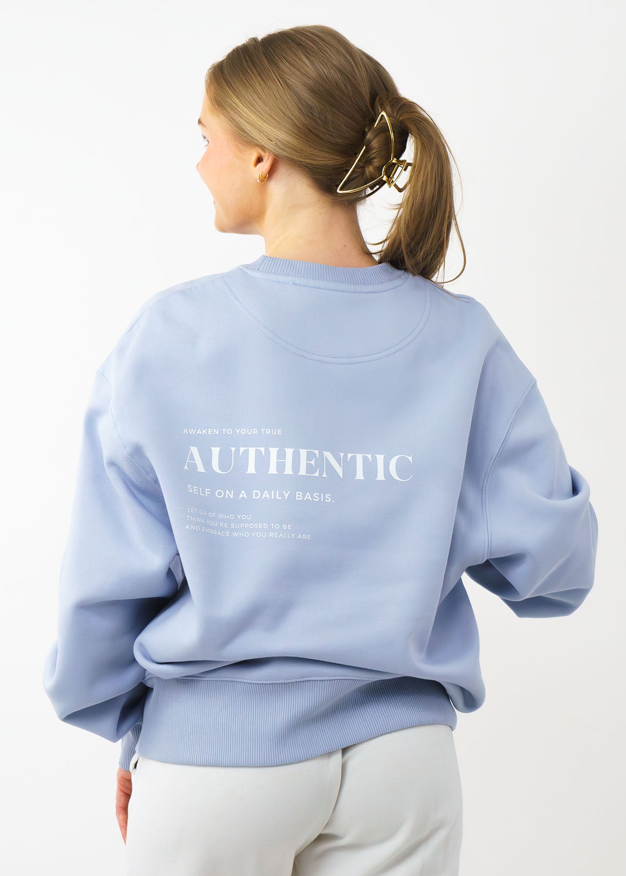 "BEING AUTHENTIC"  Sweater Serene Blue